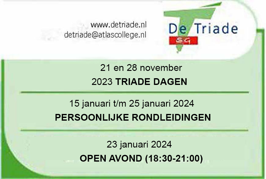 Featured image for “Zet in de agenda: kennismaken met De Triade”